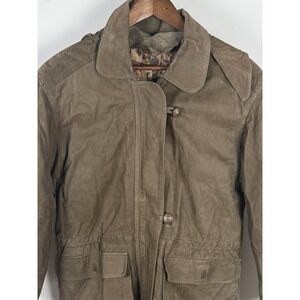 VTG Vera Pelle Italian Leather Jacket Mens Small US 36-38 EU 48 Art Print Lining